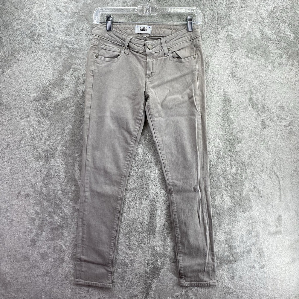 PAIGE Skyline Peg Ankle Jeans Womens 25 Gray Slim Tapered Cropped Denim